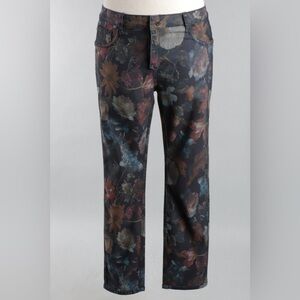 NWT Tempo Reversible Floral Jeans In Floral And Black M Style 1150K